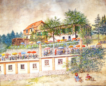 Gemälde des Waldschlößchens von 1936